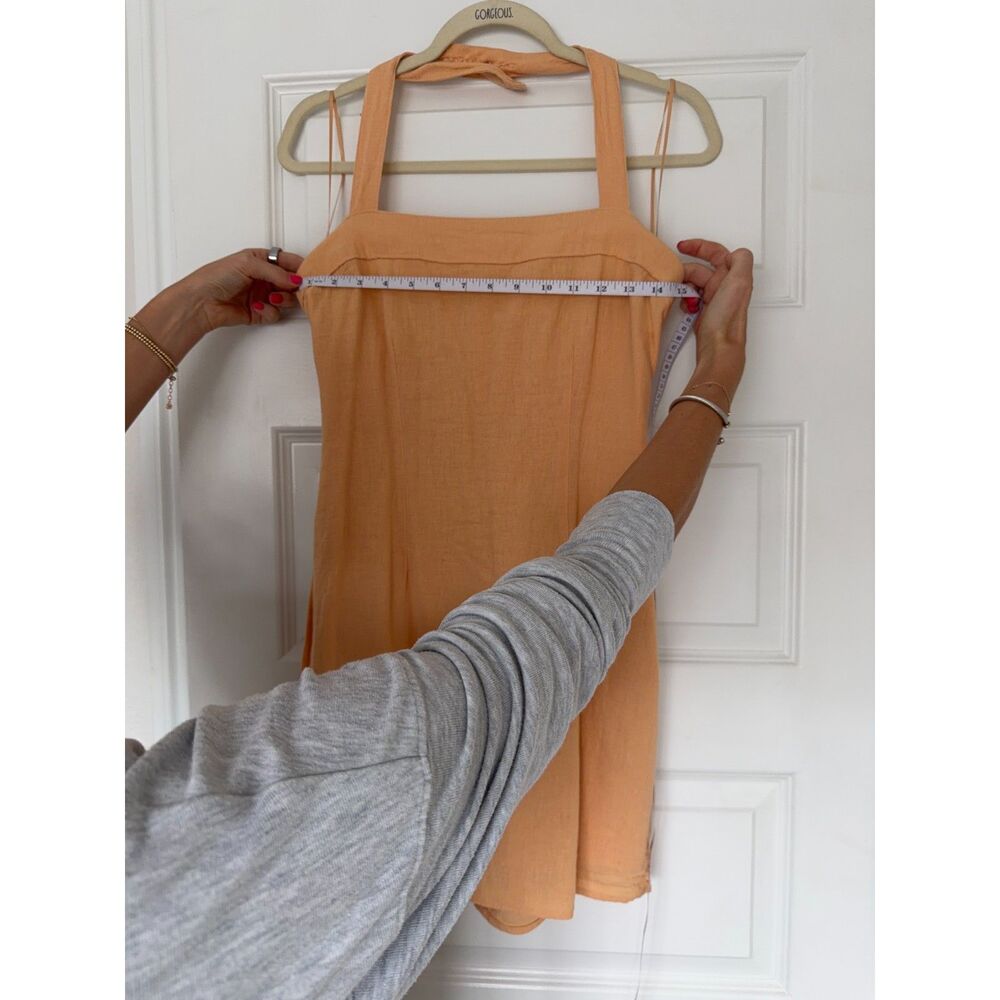 Abercrombie & Fitch Creamsicle Orange Linen Blend Halter Dress Small